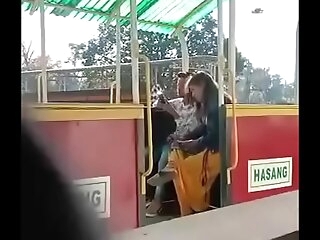 Gf Jerking off with an increment of outstanding blow bustle in public